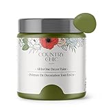 Country Chic All-in-One Chalk Paint for Furniture, Cabinets, Home Decor, Eco-Friendly, Matte Finish, Built-In Primer & Top Coat for Wood, Metal - Secret Garden (Green) - 4 oz (118 ml)
