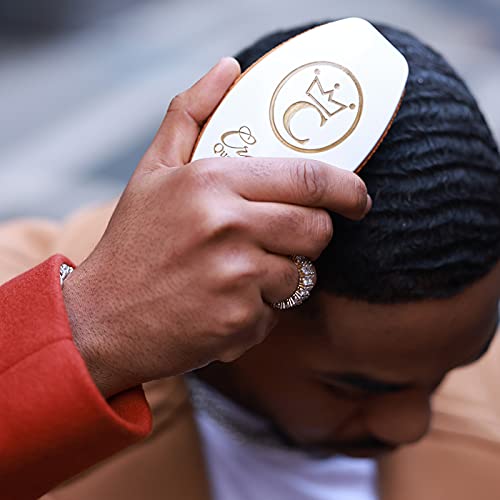 Crown Quality Products 360 Sport Wave Caesar 2.0 Boar Bristle Hairbrush, Medium, Diamond Black - Non-Slip Grip, Waterproof Design #TOP5