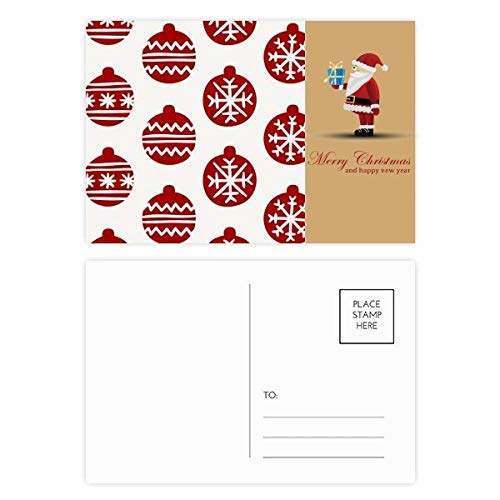 Cartes postales de Noël flocon rouge (Lot de 20) pour vœux festifs