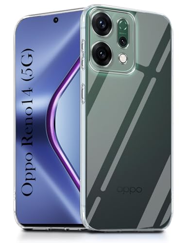 Image of Jkobi Back Cover for Oppo Reno14 5G | Oppo Reno 14 5G (Silicone Clear Shockproof Case with Camera Protection | Soft and Flexible | Transparent)