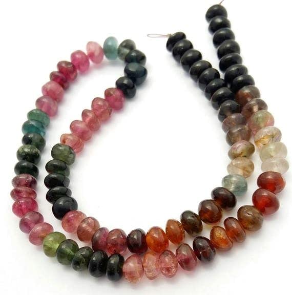 Tourmaline smooth beads naturelles 5.5 mm rondelles pour création bijoux