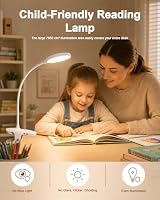 Leselampe Bett mit Bernsteinlicht, Klemmlampe mit 6 Farben 5 Helligkeiten – Ansicht 4