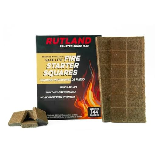 Rutland 50B Safe Lite Fire Starter Squares, 144 Squares