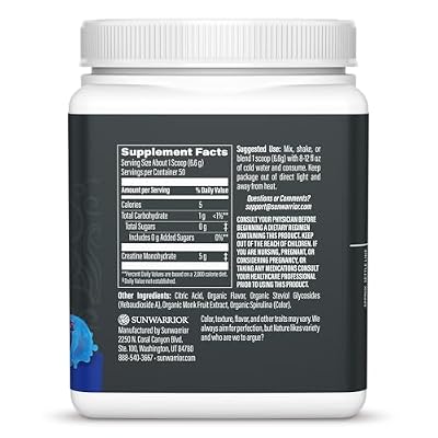 Creatine Monohydrate Powder Micronized PreWorkout Recovery Supplement | Support Muscle Building, Strength Training, Cognition | Vegan & Keto Friendly Easily Mixes (50 Servings) Blue Raspberry Flavored