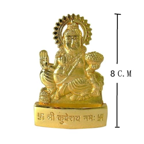Image of PECH Kuber Ji Ki Murti 8 CM Kubera Idol Golden Kuber Statue for Wealth and Harmony Home Office Vastu House Warming Gifts