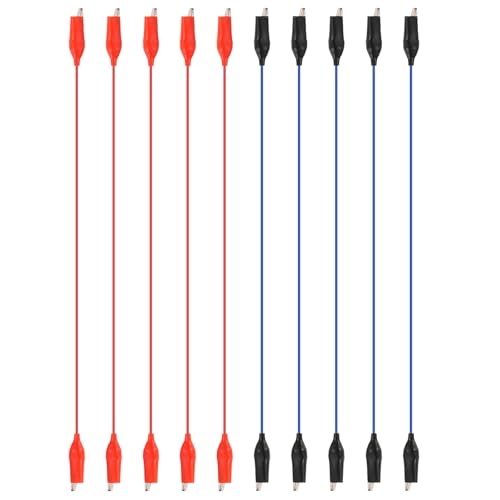 Connecteur de circuit 400 mm PATIKIL lot de 20 câbles pinces crocodiles bleu rouge