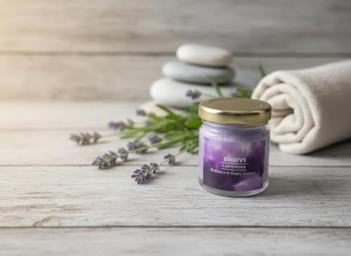 Image of Lavender Scented Candle in Glass Jar | Long-Lasting Aromatherapy Fragrance Candle for Home, Bedroom, Living Room, Yoga, Meditation & Gifting | Decorative Jar Candle