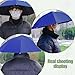 Pesoncarl 2Pcs Umbrella Hat Foldable Hands Free UV Protection Head Umbrella Hat for Men, Women Rainproof Adjustable Outdoor Caps for Fishing, Camping, Gardening