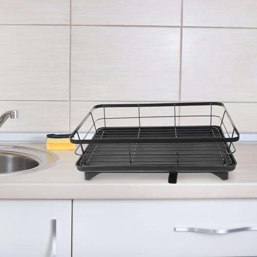 Organizador platos vertical INOOMP de hierro negro con diseño moderno para encimera 7