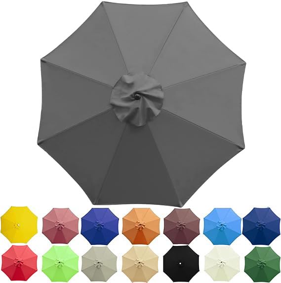 SANTUO Sonnenschirm Ersatzbezug 2m/2.3m/2.5m/2.7m/3/3.5m/4m 6/8 Streben, UV-Schutz Ampelschirm Bezug, Wasserdicht Schirmbezug Sonnenschirm Ersatzteile für Balkon, Garten, Pool und Strand