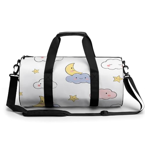Sac de sport gym étoiles nuages de lune pour vos séances de fitness et weekend évasion à la mer