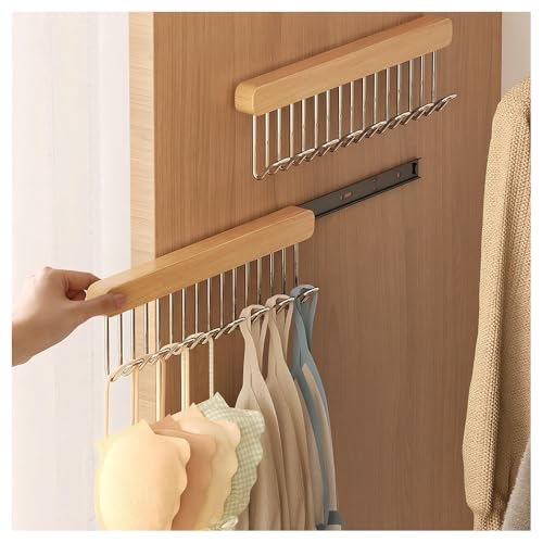 Lot de 2 cintres de ceinture extractibles pour placard, débardeur, soutien-gorge, porte-manteau, porte-manteau, organiseur mural à suspendre pour cravate,...
