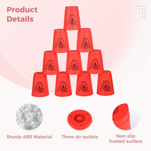 Yeesport Sport Stacking Cups, 24Pcs Sports Stacking Cups Speed Training Game For Challenge Competition Travel Party Gift For Kids And Adults (Purple & Red) #TOP3