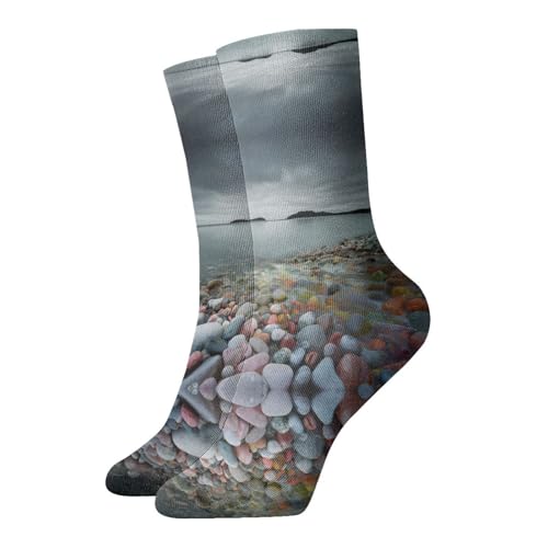 Zcmkjlg Calcetines de playa gruesos y acogedores, calcetines casuales con estampado completo para hombres y mujeres, uso diario en casa