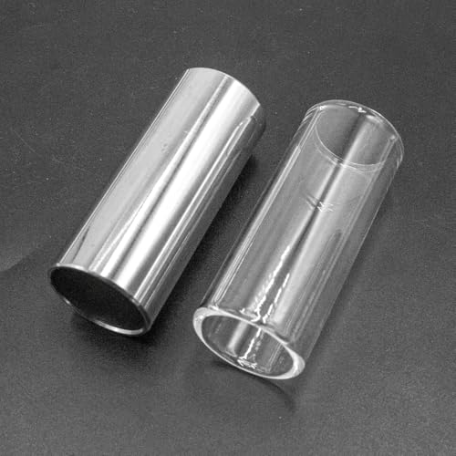 Soundspire 1-Pack Guitar Slides Set - 60mm Glass & Stainless Steel Slide for Electric/Acoustic Guitars & Bass (Finger Slide Ring Accessory)