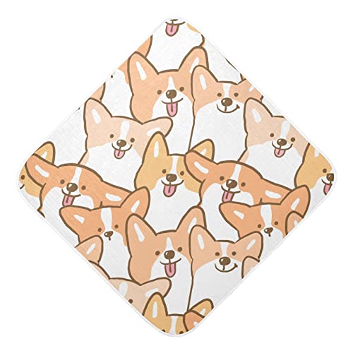 Image of Haskirky Postcards Imagination Baby 100% Cotton Square Hooded Cotton Gauze Bath Towel Has Good Water Absorption Effect and Soft. Suitable for Baby Bathing, Sleeping Quilt and Shawl Blanket (35x35In).