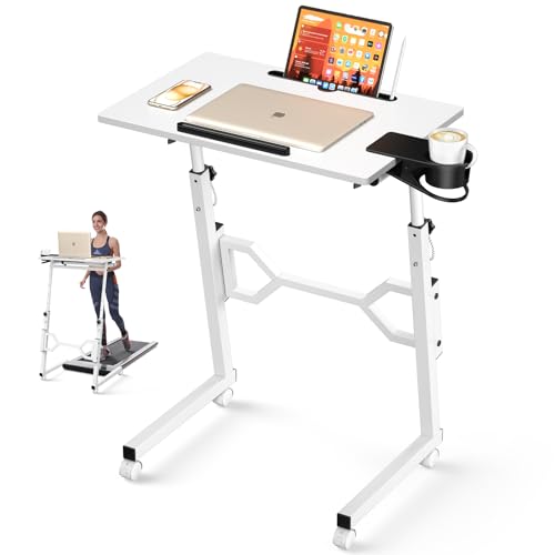 Enayplon Small Standing Desk with Wheels, Portable Treadmill Desk, Rolling