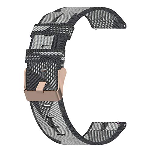 LOKEKE Ersatz-Armband für Fossil Herren Sport – 22 mm Ersatz-Nylon-Armband für Fossil Herren Sport/Fossil Herren Gen 4 Explorist HR/Fossil Gen 5 Carlyle (Nylon Grau)