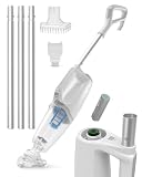 InoKraft 2-in-1 Cordless Handheld Pool Vacuum & Hot Tub Cleaner, Swap-On Replaceable Battery, High Suction for Above Ground Pools, Spa Vacuum with Stick Pump Drain Mode for Silt & Sand