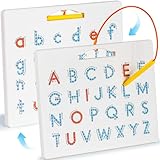 LovesTown Magnetic Alphabet Tracing Board, Double Sided Magnetic Letter Board for Kids Preschool Educational Learning Toys for Toddlers