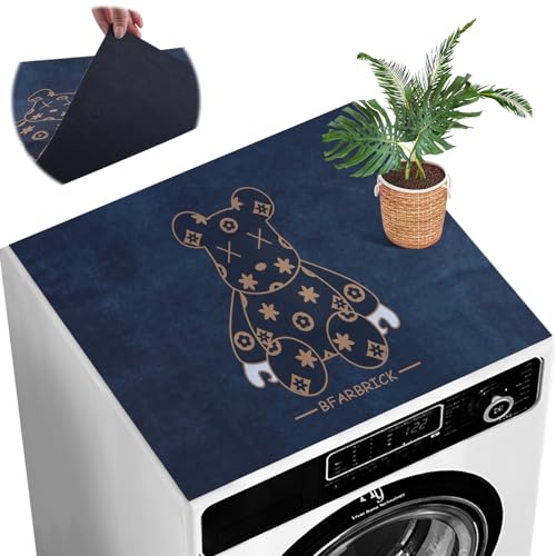 Nuyoah Housse Machine a Laver Dessus Tapis Lave Linge 60x60cm Couverture de Protection Antidérapant Tapis Couvre Seche Linge Impermeable pour Buanderie Plan...