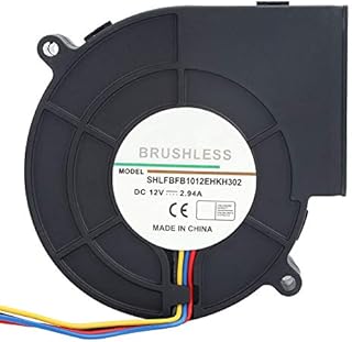 12V DC Brushless Blower, Dual Ball Bearing Cooling Blower Fan Turbo Centrifugal Fan with 4 Pin, 97 * 97 * 33mm