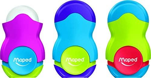 Maped Loopy kolorowa podwójna gumka i temperówka do ołówków (różne kolory)
