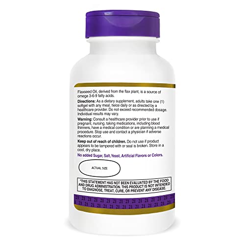 21St Century Flaxseed Oil 1000 Mg Softgels, 120-Count (22871) #TOP6