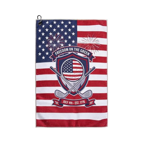 Patriotic Golf Towel with American Flag