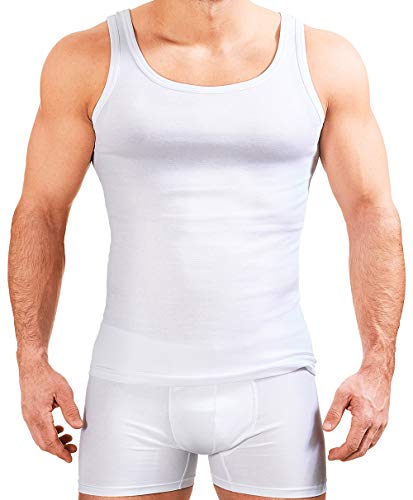 Merish Herren Unterhemd 5er Pack Feinripp Tank Tops