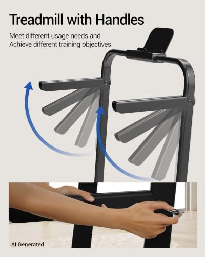 Image of Walking Pad with 16% Incline, 4-in-1 Foldable Treadmill with Handles