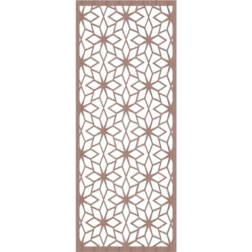 Image of 29 3 /8 inchW x 74 3 /8 inchH x 3 /8 inchT Lake Decorative Fretwork Wood Wall Panels, Walnut