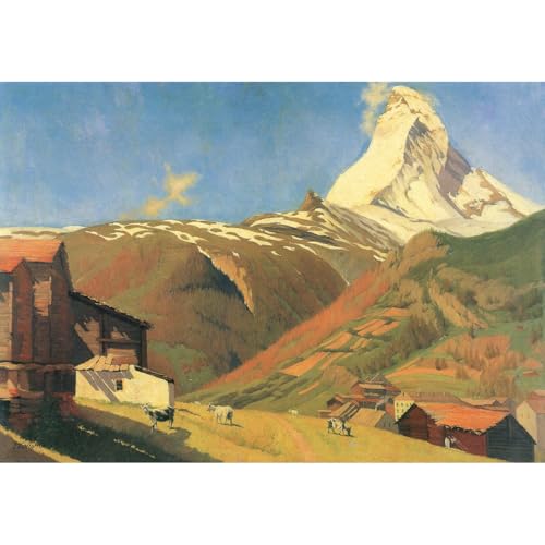Reproduction d'art Vue de Zermatt de Vallotton sur toile roulée 76x101 cm