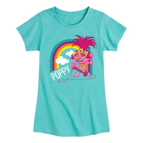 HYBRID APPAREL Trolls - Poppy Singing - Toddler & Youth Girls Short Sleeve Graphic T-Shirt