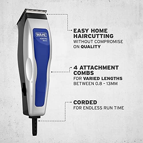 Wahl HomePro Basic Corded Hair Clipper, Men's Hair Clippers, Head Shaver, Clippers for Home Use, Home Haircutting, Clippers for Men, Easy to Use, Haircut Kit, Pack of 1