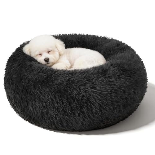 Image of Dog Calming Beds for Small Medium Dogs Donut Round Washable Anxiety Dog Bed