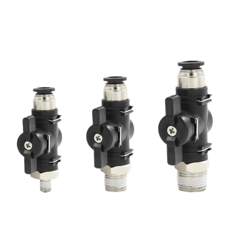 Válvula de bola neumática BC de corte manual y rosca macho para manguera neumática de 10mm 6