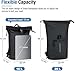 Lekeinchi Rolltop Rucksack Wasserdicht für Damen & Herren, Großer Laptop Rucksack mit Computerfach für 17 Zoll Laptop, Elegant Reiserucksack Daypack für Reisen, Radfahren, Uni Schule--Schwarz