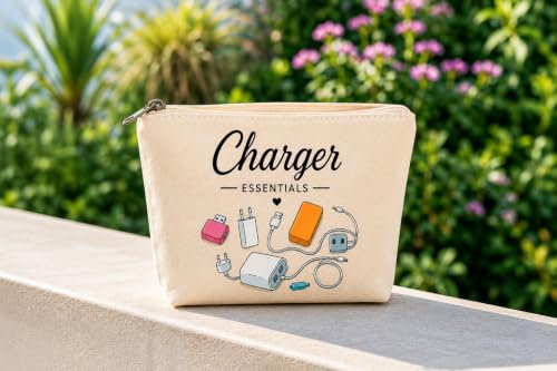 Image of DRUDRAYA Canvas Charger Pouch | Printed Storage Zipper Bag (Pack of 2)