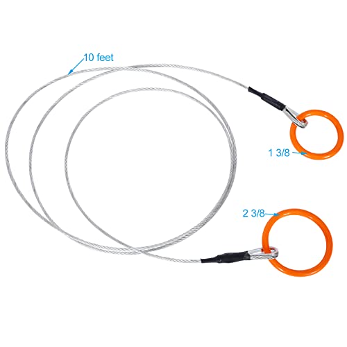 10FT Log Choker Cable with Tow Ring, 3/16\" Steel Skidding Cable for ATV UTV Lawn Tractor Logging, Drop-Forged Rings Fit 2-Inch Ball, Heavy-Duty 2400 lbs Pulling Capacity for Forestry Log Dragging - Thumbnail 4