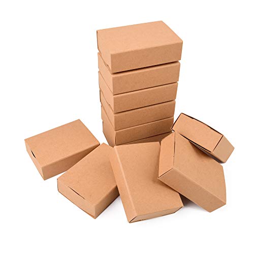 ewtshop® Pack of 24 Blank Kraft Paper Matchboxes + 24 Stickers, Mini Gift Boxes, Advent Calendar Boxes, Storage Boxes