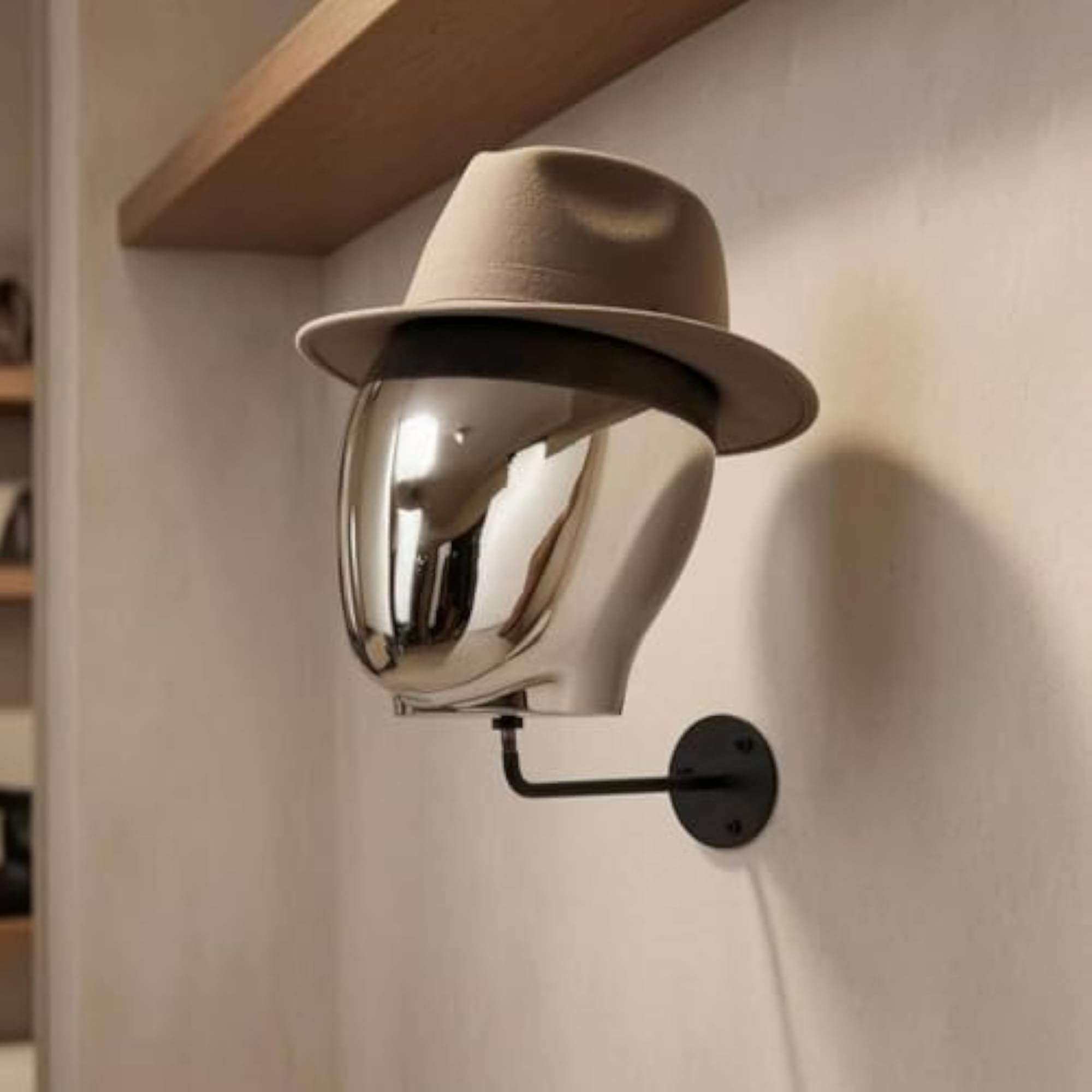 Electroplated Wall-Mounted Mannequin Head Holder