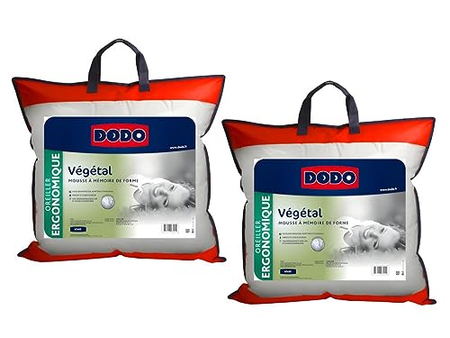 DODO Ergonomisches Visco-Kopfkissen 2er-Set - 60 x 60 cm Vegetal