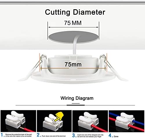 LED Spot Lights Recessed Ceiling Lights, 7W Downlight Adjustable Tilt Twist - Spot Lighting Ultra Slim - 230V Warm White 3000K for Kitchen Bedroom Living Room - 4 Pack