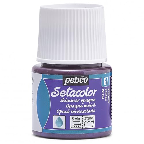 Pébéo 295067 Setacolor Opaque 1 Flacon Prune Moiré 45 ML