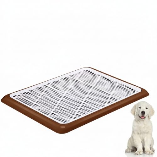 Image of Mifoci Dog Pee Pad Holder Potty Tray Portable Dog Litter Box Toilet Training for Indoor Outdoor Small Medium Large Pet Puppy(Coffee,25.59 x 18.9 Inches,2 Pcs)