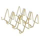 Design compact : ce support pour cadre photo, petit mais robuste, s'intègre harmonieusement dans les espaces sans encombrer votre intérieur. chevalet doré pour présentation de livres