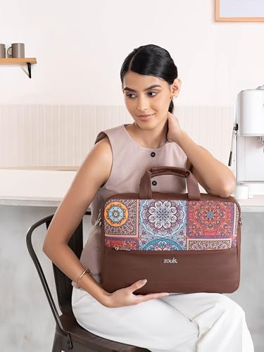 Image of ZOUK Arin Laptop Bag | Slim & Stylish Laptop Bag for Women Office Use | Fits 15.6+ Inch Laptop | Padded Compartment Fits up to 17 Inch Laptop | Water-Resistant | Lightweight