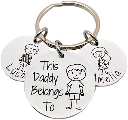 This Daddy Belongs To Personalised Keyring Gift for Dad Father's Day