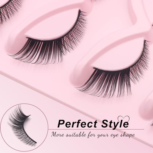 Losha Eyelashes Wispy Cat Eye Lashes Short Fluffy False Eyelashes Soft Faux Mink Lashes Pack 5 Pairs Vegan Fake Eyelashes thumb #2